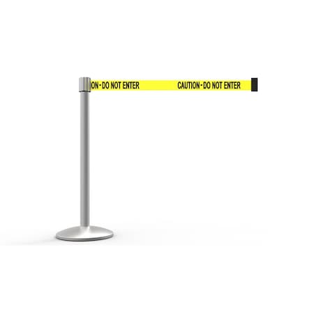 QLine Retractable Belt Barrier, Matte Post, Yellow Caution - Do Not Enter
